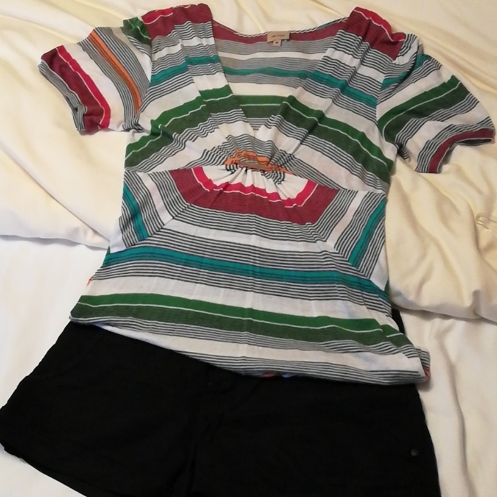 Ella Moss striped v-neck top